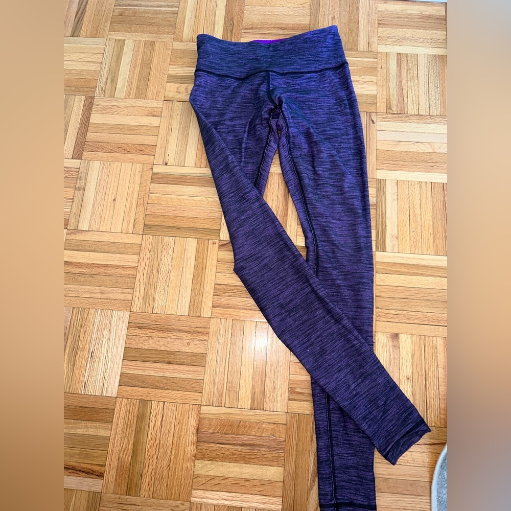 Purple and black lululemon leggings